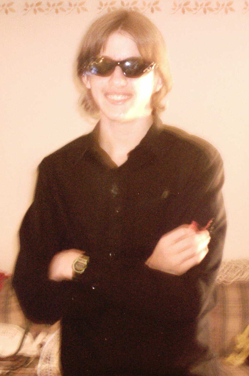 Cool Dude in Black with Sun Glasses